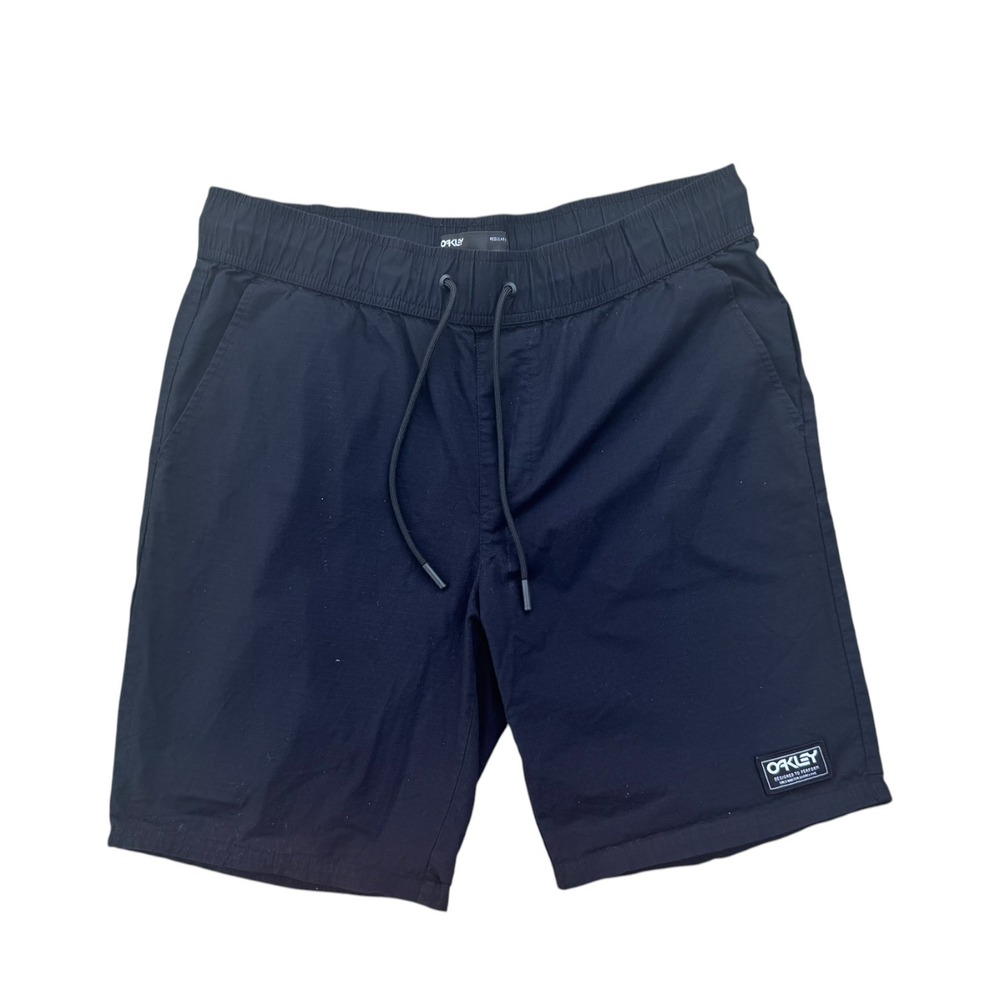 Oakley Mens Black Ripstop Hybrid Shorts‎ Regular Fit Size Medium Drawstring Logo